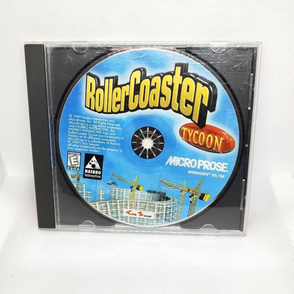 Vintage Roller Coaster Tycoon 1 PC game 1999 Hasbro Windows 95/98 Micro Prose CD
